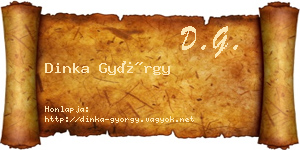 Dinka György névjegykártya