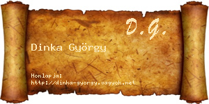Dinka György névjegykártya